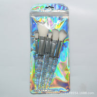 7-Piece Crystal Handle Makeup Brush Set with Soft Bristles and Glitter Handles