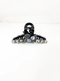 Double-Sided Swan Rhinestone Hair Claw Clip for Women, Elegant Back Head Shark Clip Hairpin Headwear