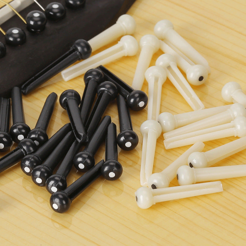 Acoustic Guitar Bridge Pins with Dot Inlay - ABS Plastic String Pegs for Folk Guitar