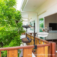 Outdoor Wooden Hanging Bird Feeder Rainproof Automatic Dispenser