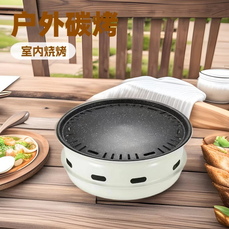 Portable Outdoor Charcoal Grill and Teapot Warmer Set