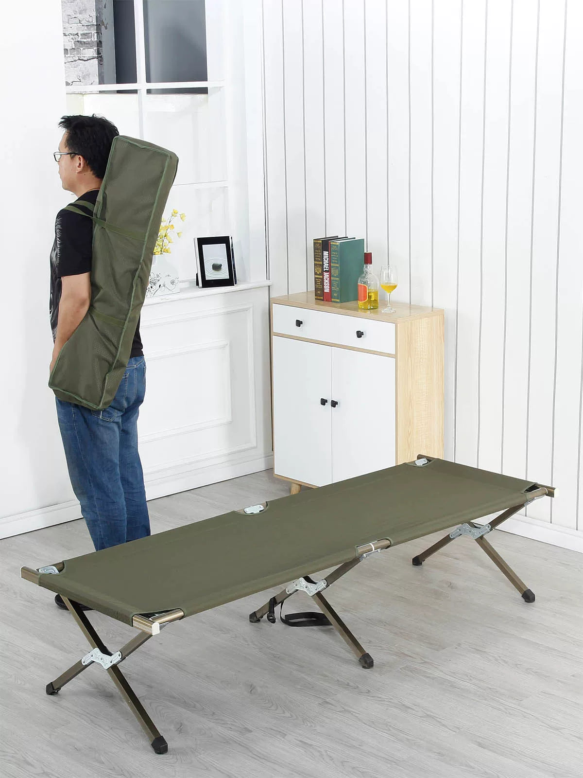 Aluminum Alloy Folding Camping Cot Portable Single Bed for Hospital Escort and Office Nap