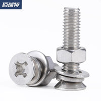 304 Stainless Steel Flat Head Phillips Screws, Nuts, and Washers Assortment Set M2-M10