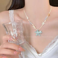 Ocean-Inspired Seashell Starfish Fish Pendant Necklace