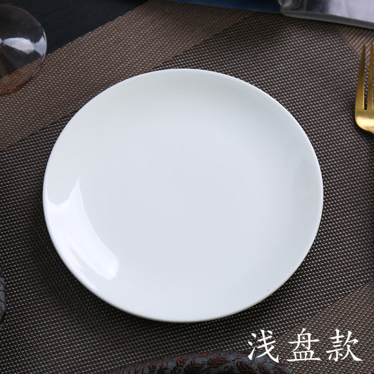 Pure White Ceramic Dinner Plates for Restaurant & Home Use - Steak, Pasta, Appetizer Dishes