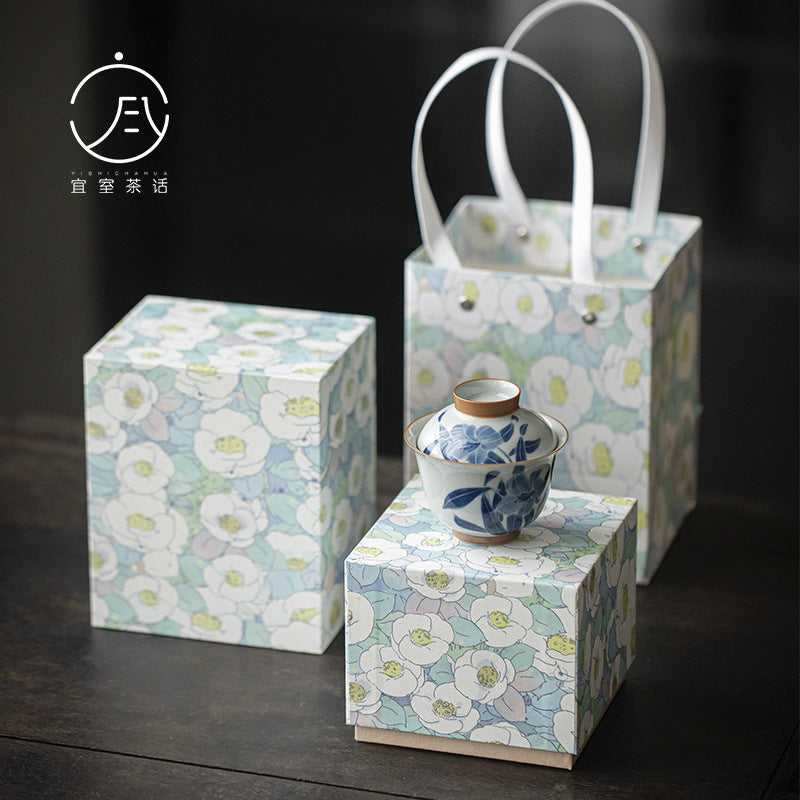 Japanese Style Tea Ceremony Gift Box with Teapot and Cups