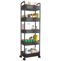 Multi-Layer Rolling Storage Cart with Handle for Kitchen Bathroom Bedroom