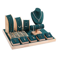 Premium Jewelry Display Tray Set for Countertop and Showcase, Necklace and Ring Organizer
