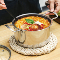 Thick Stainless Steel Mini Hot Pot for Individual Use, Induction Cooker Compatible