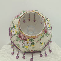 Floral Fabric Lampshade with E27 Screw Base, Princess Style Pendant Light Cover