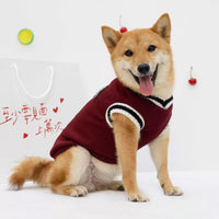 Pet Dog Winter Sweater College Style Warm Clothes for Small to Medium Dogs