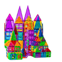 Magnetic Building Blocks for Kids - Large Rainbow Window Tiles Expansion Set