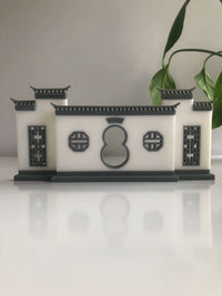Miniature Half-Moon Wall Ancient Architecture Micro Landscape Ornament for Aquariums and Desktops