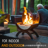 Portable Tabletop Bioethanol Fireplace - Indoor/Outdoor Mini Fire Pit for Ambiance & Warmth