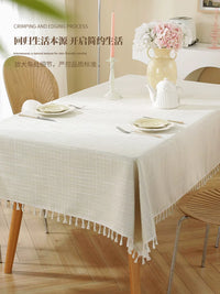 Luxury Cotton Linen Tablecloth Japanese Style Rectangular Coffee Table Cloth Modern Minimalist Ins Style Dining Tablecloth