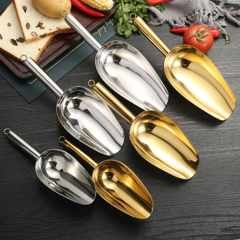Thickened Stainless Steel Ice Scoop for Supermarkets and Multi-functional Use