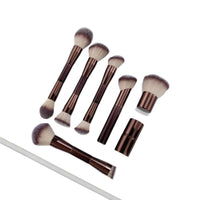 7-Piece Double-Ended Retractable Makeup Brush Set for Foundation, Powder, and Contour