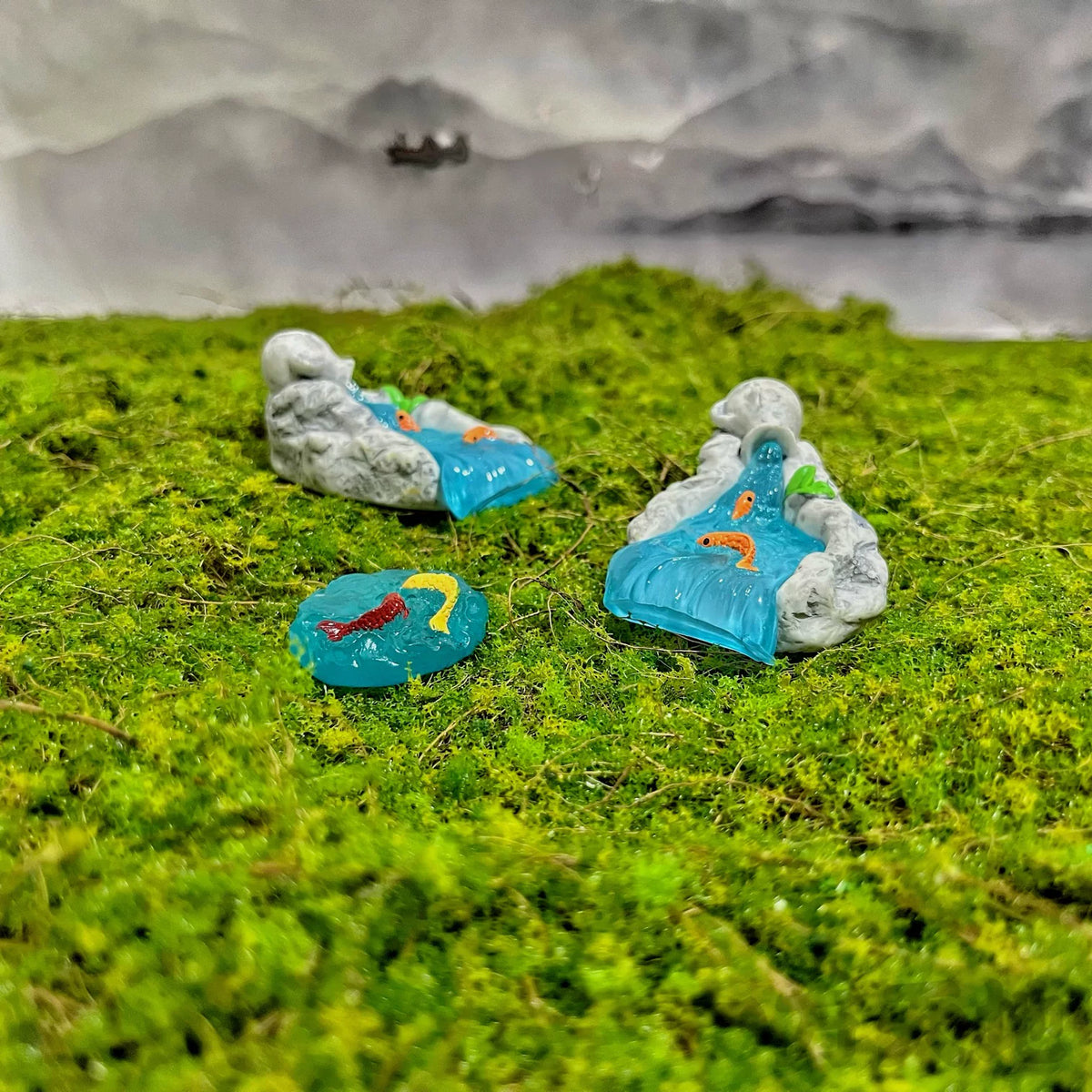 Miniature Landscape Pond Waterfall Model for Diorama and Decor