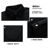 Men's Waffle Knit Long Sleeve Casual Shirt Jacket