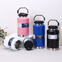 Large Capacity Stainless Steel Insulated Water Bottle with Straw and Handle for Sports