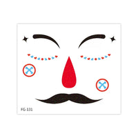Halloween Clown Circus Glitter Face Temporary Tattoos for Parties & Festivals