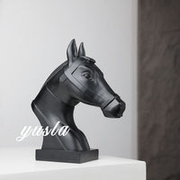 Modern French Retro Horse Head Sculpture for Home and Office Decor