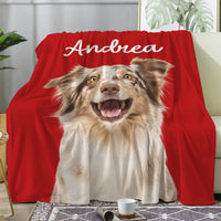 Customizable Dog Pattern Flannel Blanket for Home Warmth