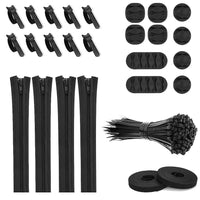 Cable Management Organizer Kit with Silicone Cable Clips and Ties for Desk Organization