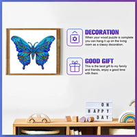 Butterfly Shaped Wooden Jigsaw Puzzle for Adults, High Difficulty Brain Teaser Toy