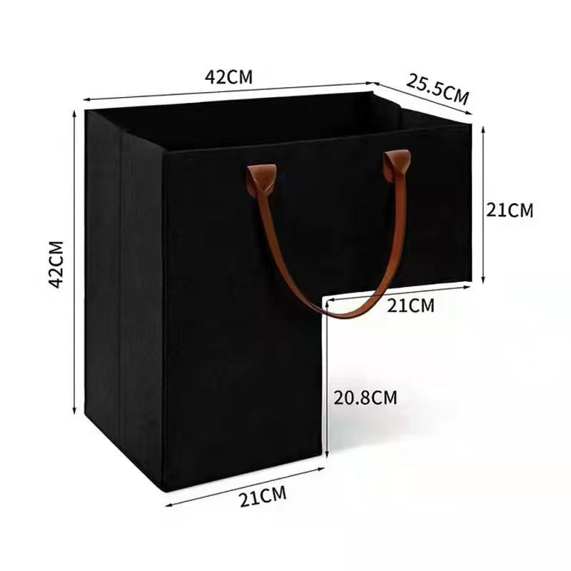 Large Capacity Foldable Felt Laundry Basket Storage Bin with Handles for Toys Clothes