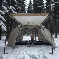 Winter Camping Tent with Rear Room - Portable, Waterproof, UV Protection & Flame Retardant Tunnel Tent