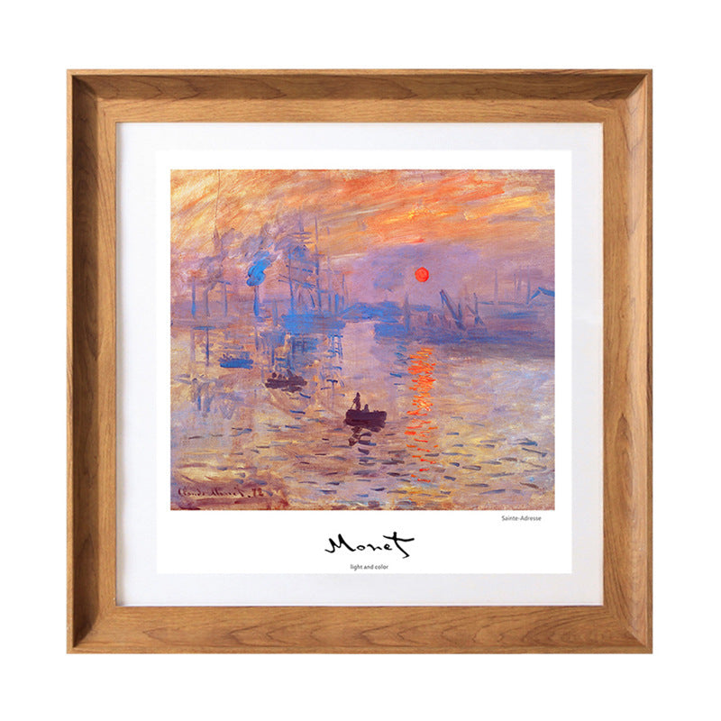 American Retro Square Photo Frame for Tabletop or Wall Mounting, 6-inch to A4, for Oil Paintings and Calligraphy