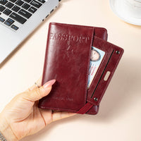 Multi-functional Travel Passport Holder Wallet with Card Slots and Boarding Pass Storage
