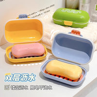 Portable Travel Soap Dish with Lid and Drain for Business Trips