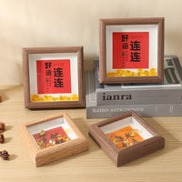 Mini Square Calligraphy Photo Frame with Stand, Auspicious Decor for New Home & Business Openings