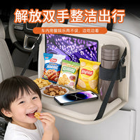 Car Backseat Foldable Dining Table Tray with Tablet Holder for Kids and Adults