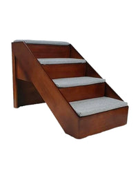 Pet Solid Wood Stairs for Beds and Windowsills - Non-Slip Steps for Dogs and Cats, Suitable for Senior and Small Pets