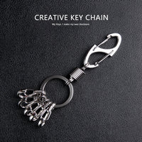 Outdoor Climbing Anti-Loss Keychain with 8-Shaped Buckle and 7-Shaped Hooks