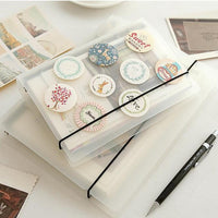 Translucent Frosted PP Loose-Leaf Notebook with Elastic Band, Portable Planner