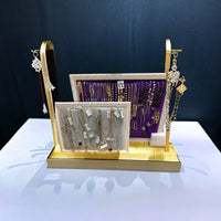 Wall-Mounted Wooden Jewelry Display Frame for Necklaces, Earrings, and Studs