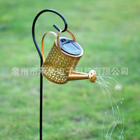 Solar LED Watering Can Garden Light with Shepherd Hook, Outdoor Decorative Landscape Lamp