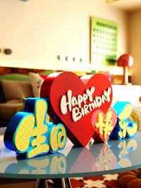 3D "Happy Birthday" Tabletop Ornament for Parties and Gifts