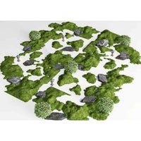 Sloped Terrain Garden Landscape Design SU Model for Parks and Green Spaces