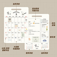 2027 Desktop Calendar with Planner and Memo Pad, Stylish Design for Students and Office