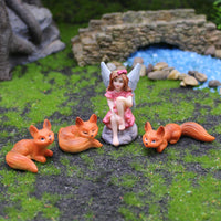 Fairy Garden Fox Figurines Miniature Landscape Decor