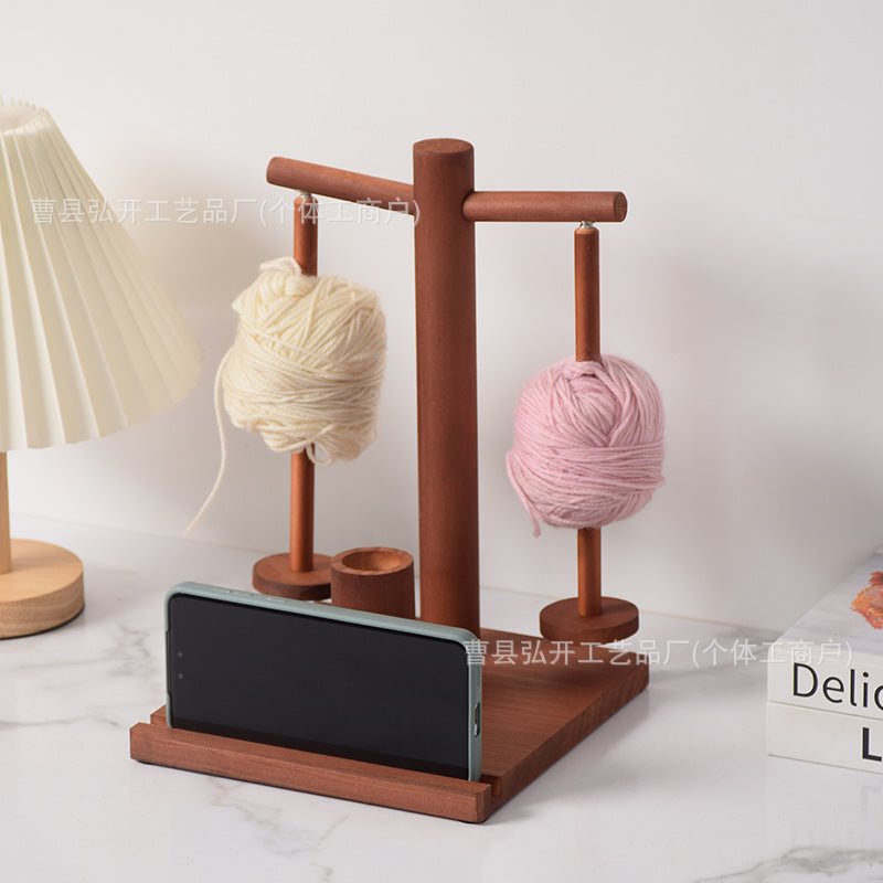 Wooden Yarn Holder for Knitting and Crocheting, Single or Double Spool Floating Design