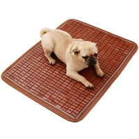 Summer Pet Cooling Mat for Dogs and Cats, Bamboo or Rattan Weave Sleep Pad for Kennels and Beds