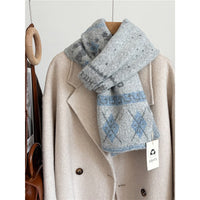 Wool Blend Neck Warmer for Men and Women, Thickened Winter Scarf with Christmas Vibe
