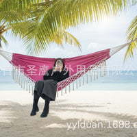 Amazon Cross-border Tassel Hammock Indoor Outdoor Canvas Hammock Camping Yard Swing Enlarged Widened Hanging Chair