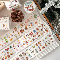 COMO Store Dinosaur Rabbit Crayon Hand-Painted Fairy Tale Washi Tape for Journal Decoration
